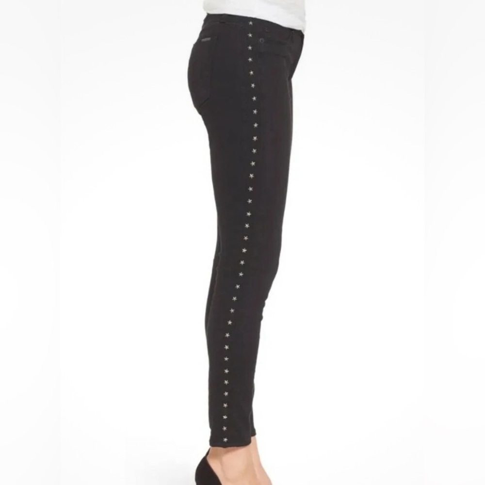 HUDSON Jeans Luna Mid Rise Black Metal Stars Denim Skinny Ankle Sz 29